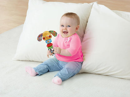 VTech Leo Sonaglino Interattivo, Sonaglio Neonato con Attivazione a Pulsante Luminoso, Gioco Neonato con 15 Melodie e 35 Frasi, Spegnimento Automatico, Lingua Italiana, Batterie Incluse, 3-36 Mesi