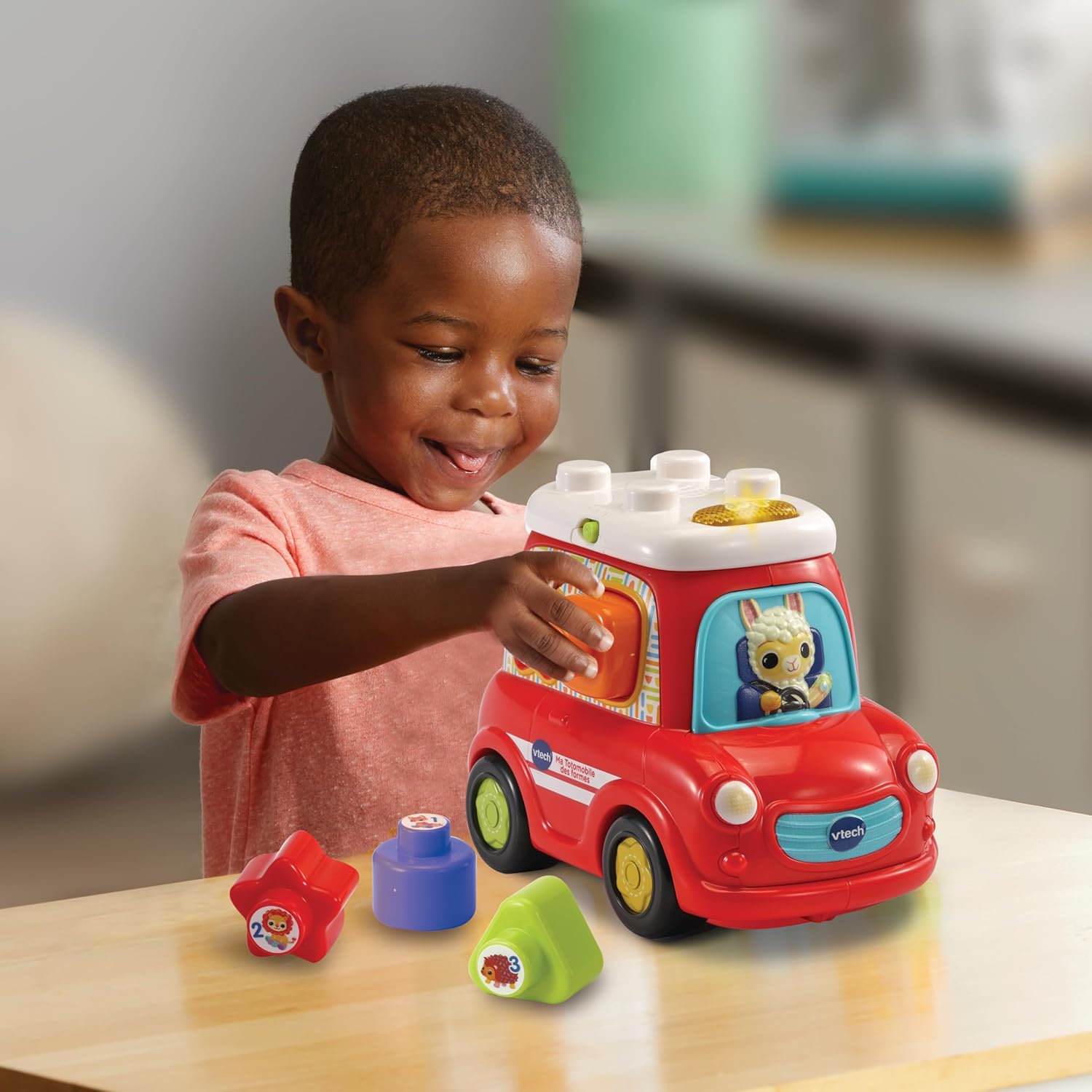 VTech Ma première Machine à Formes, Tambour Musical pour Enfants, Jouet avec 5 Formes, Instrument de Musique interactif avec 3 chansons et 20 mélodies, Langue Italienne, Piles incluses, 12-36 Mois