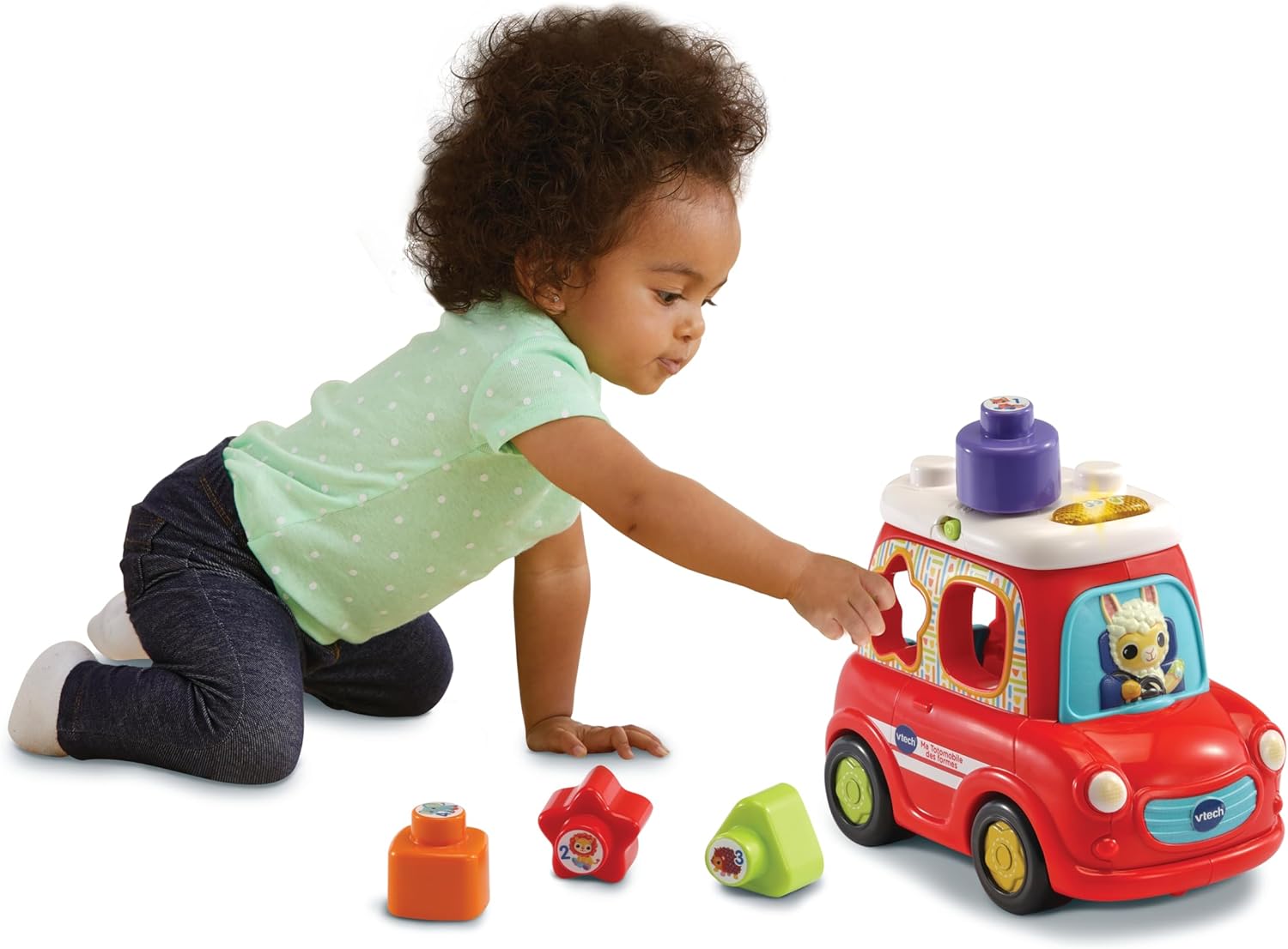 VTech Ma première Machine à Formes, Tambour Musical pour Enfants, Jouet avec 5 Formes, Instrument de Musique interactif avec 3 chansons et 20 mélodies, Langue Italienne, Piles incluses, 12-36 Mois