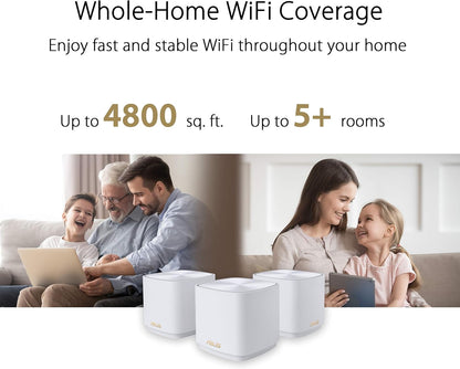 ZenWifi XD4 plus 2 pk black AX1800 Whole-Home Dual-band Mesh WiFi 6 System 2 pack Life-time free network security, parental controls, MU-MIMO support, Traditional QoS