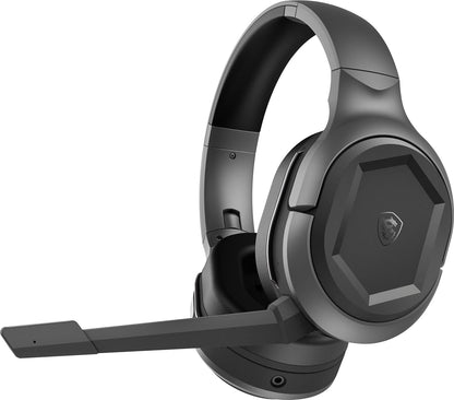 MSI IMMERSE GH50 WIRELESS GAMING HEADSET - 2.4GHz Ultra-Low Latency, 50mm Neodymium Drivers, Detachable Mic, Lightweight & Foldable Design, Up to 22-Hour Battery, USB Transmitter - Wired/Wireless