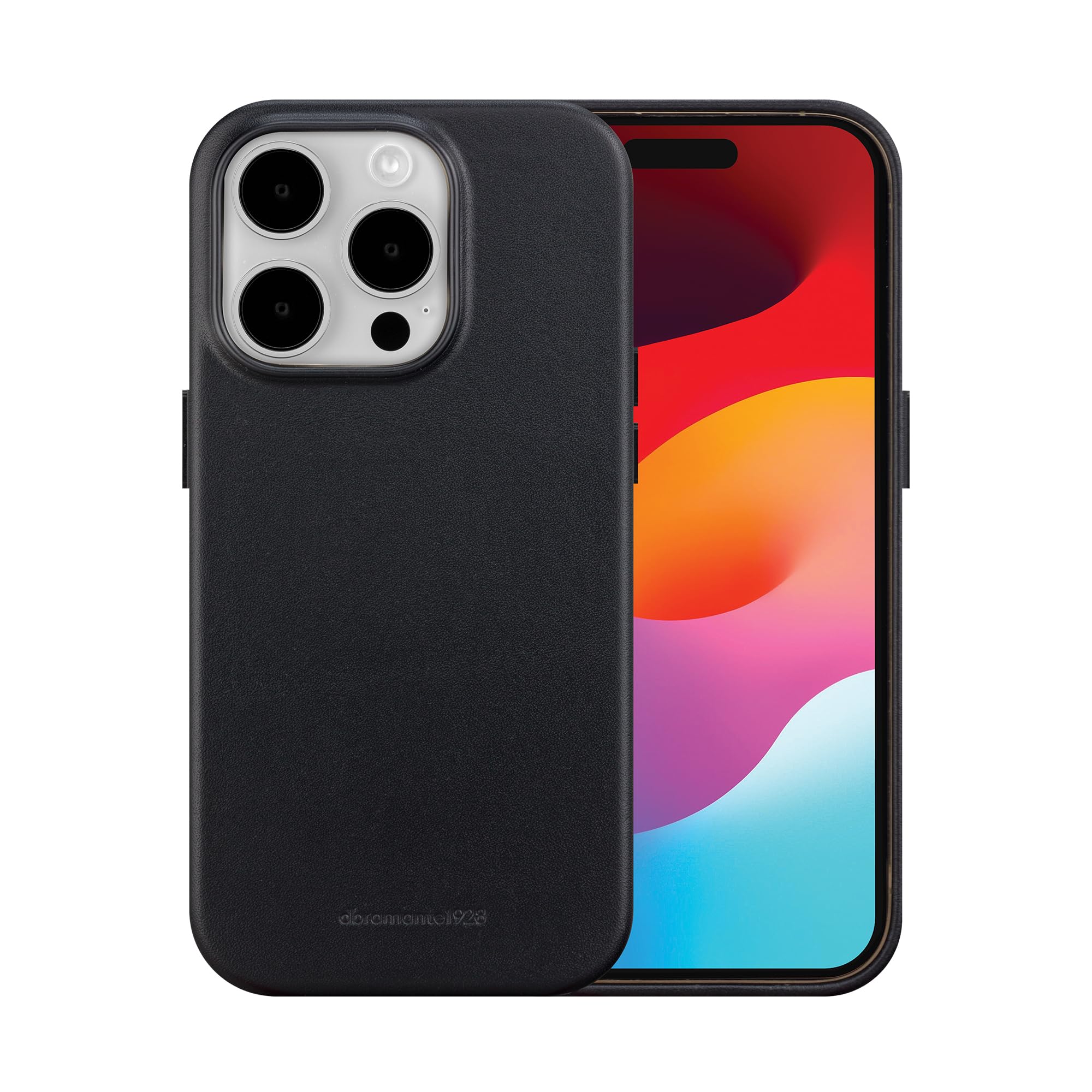 DBRAMANTE1928 Cover Roskilde Pelle MagSafe Iphone 15 ProMax Black