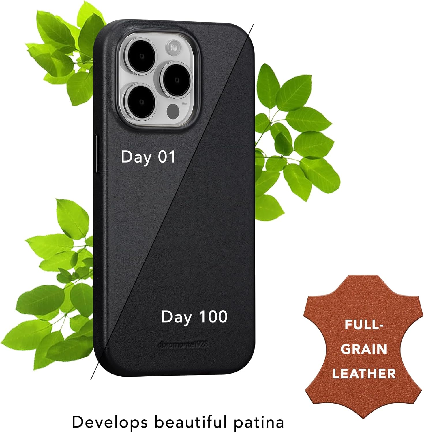 DBRAMANTE1928 Cover Roskilde Pelle MagSafe Iphone 15 ProMax Black