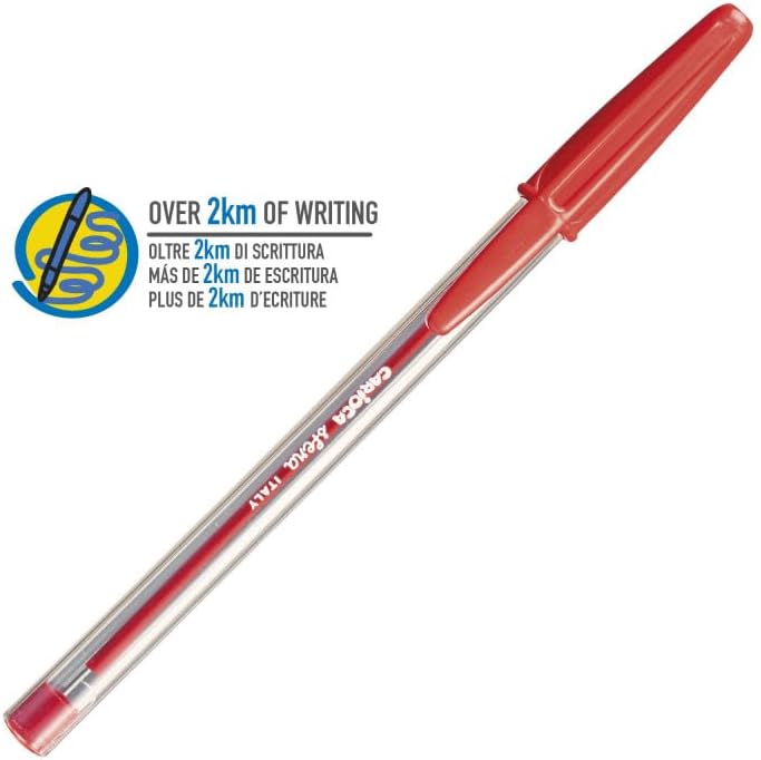 Carioca Sfera Black Gel Pen | Box of 50 Black Pens | Made with 90% Recycled Plastic | Super Sliding Writing | Tip Ø 1mm | 50 Pieces