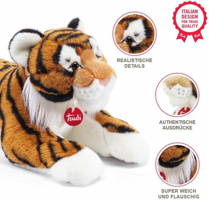 Trudi Trudino Lupo Stelvio - Parco dello Stelvio Lupo Peluche piccolo regalo Natale e Halloween | 9x16x17cm taglia XS | Trudini Classic | modello 52239