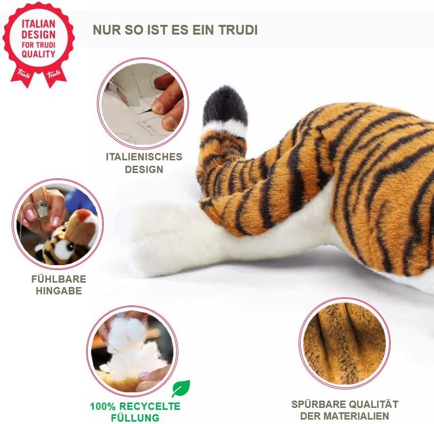 Trudi Trudino Lupo Stelvio - Parco dello Stelvio Lupo Peluche piccolo regalo Natale e Halloween | 9x16x17cm taglia XS | Trudini Classic | modello 52239