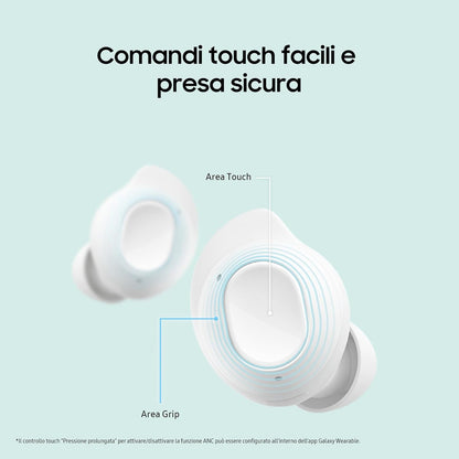 Samsung Galaxy Buds FE Cuffie Bluetooth True Wireless, Cancellazione attiva dei rumori (ANC), Fit Ergonomico, 3 Microfoni, Controlli touch, Bassi profondi, Graphite 2023