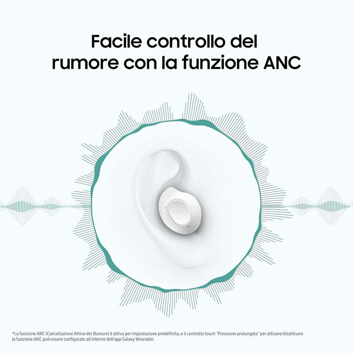 Samsung Galaxy Buds FE Cuffie Bluetooth True Wireless, Cancellazione attiva dei rumori (ANC), Fit Ergonomico, 3 Microfoni, Controlli touch, Bassi profondi, Graphite 2023