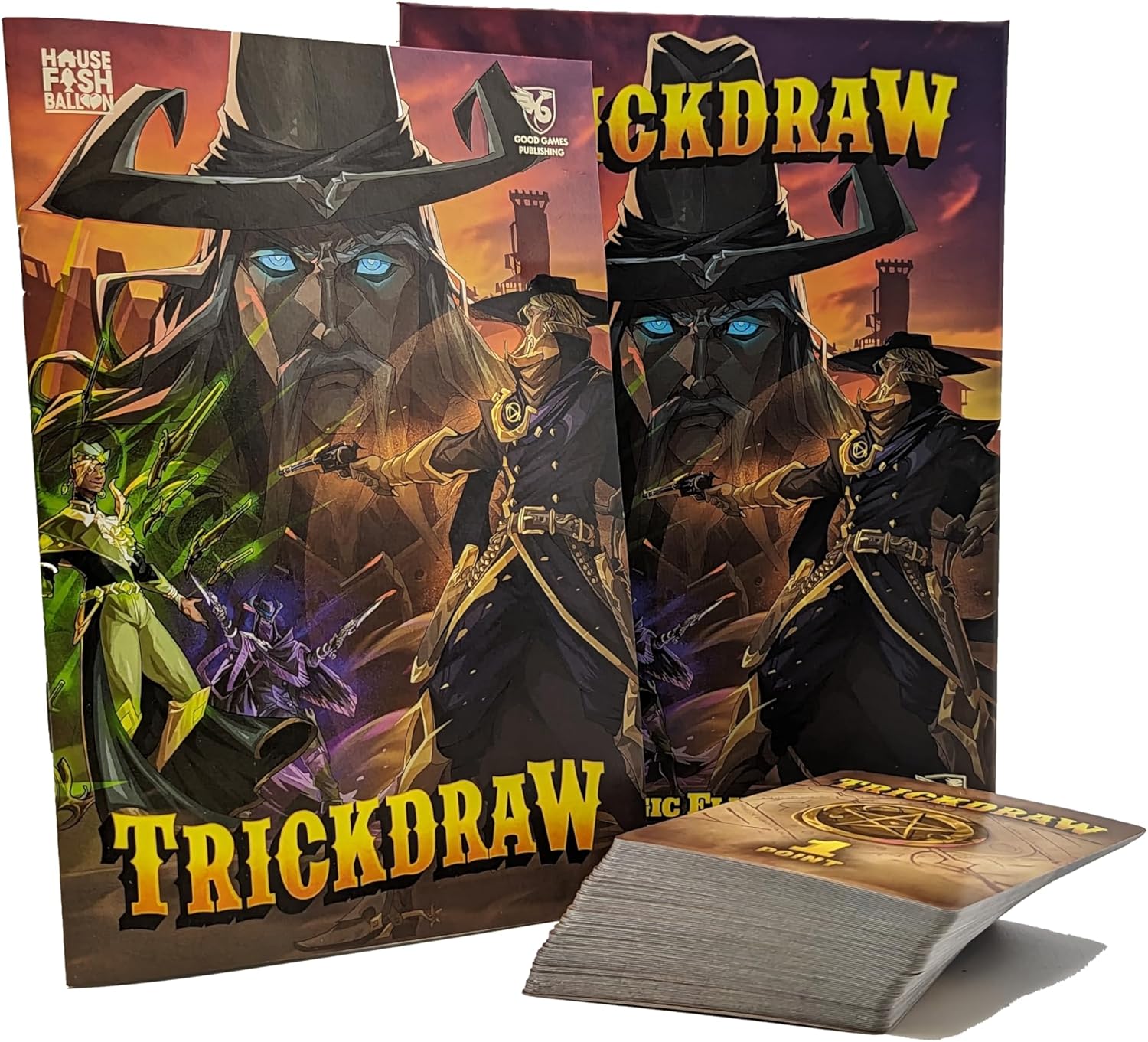 Good Games Publishing TRICKDRAW - Fast Paced Card Game, Magic Flippin' Cowboys, Strategy