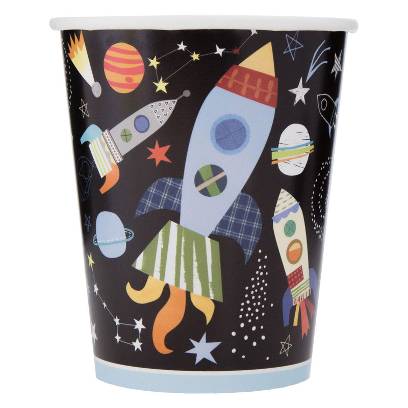 Unique 82228 - Unique Party - Vasos de Papel - 266 ml - Diseño de Fiesta en el Espacio Exterior - Paquete de 8 (73266