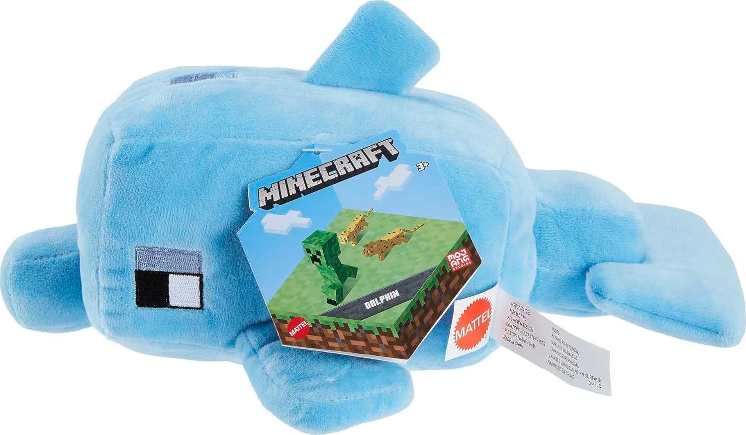 Minecraft Plush Character - Blue Dolphin ~ Soft, Cuddly Squishy ~ Approx. 11" Long ~ Ages 3 and Up
