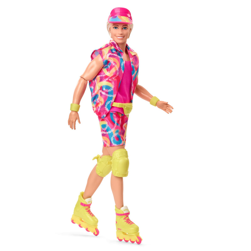 Barbie The Movie Verzamelpop Ken in vintage skate-outfit en op inlineskates, HRF28