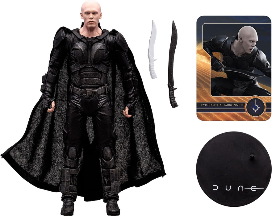 McFarlane Toys Dune: Part Two Feyd-Rautha Harkonnen 7-Inch Action Figure - Incredibly Detailed Blade Combatant with Ultra Articulation, Sword, Dagger, and Collectible Art Card