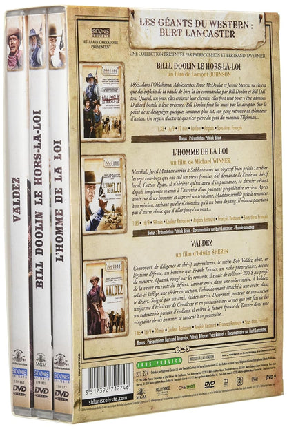 Coffret burt lancaster 3 films : valdez ; tom dooley le hors-la-loi ; l'homme de la loi