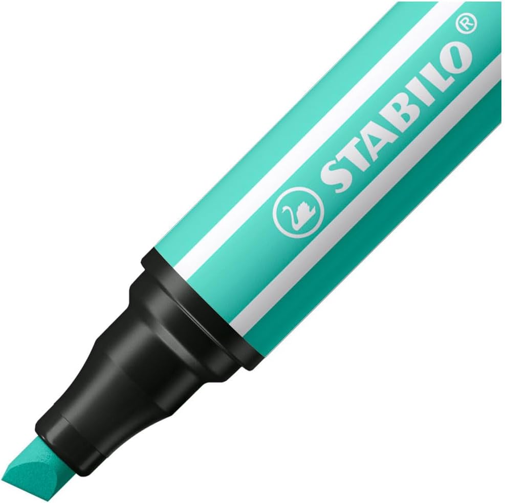 Stabilo Pen 68 Max Felt Tip Pen with Thick Chisel Point for Ice Green