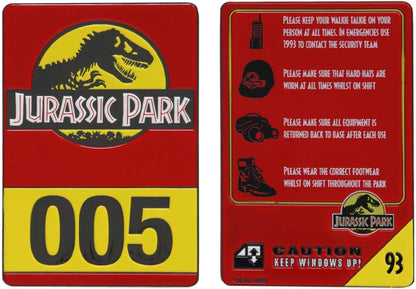 Jurassic Park Limited Edition 30th Anniversary Replica Vehicle I.D Ingot