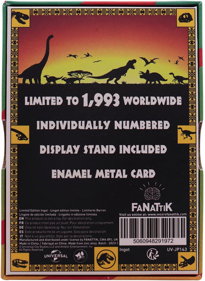 Jurassic Park Limited Edition 30th Anniversary Replica Vehicle I.D Ingot