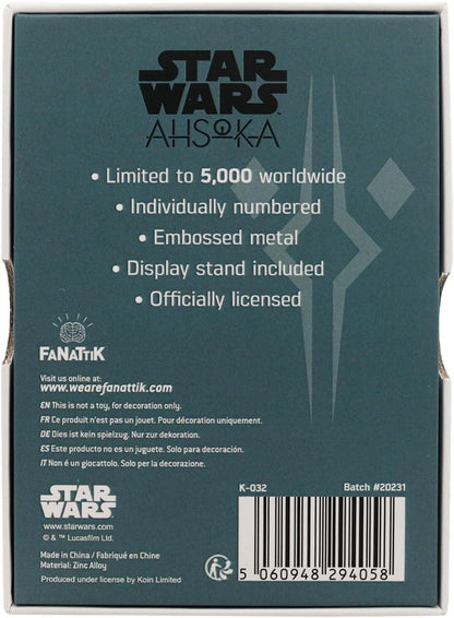 Star Wars Lingot Ahsoka Tano Limited Edition