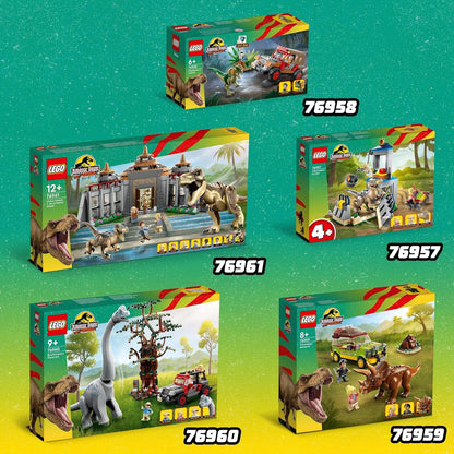 LEGO 76960 Jurassic Park Brachiosaurus Discovery Dinosaur Toy Set with Large Dino Figure, Tree and Buildable Jeep Wrangler Car, Gift for Boys, Girls, Kids, 30th Anniversary Collection Single
