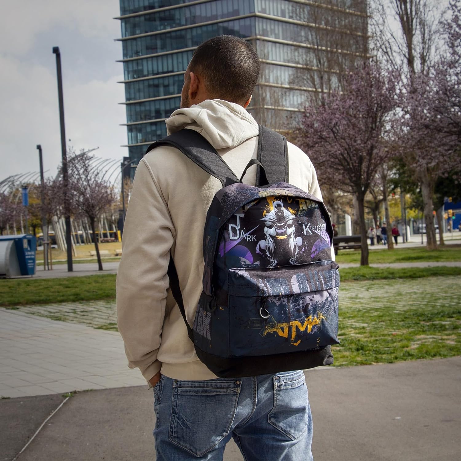 Batman Dark Night-FAN HS Backpack, Grey, 18 x 30 x 43 cm, Capacity 22 L