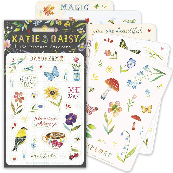 Katie Daisy Planner Stickers (6 unique sheets, 168 stickers)