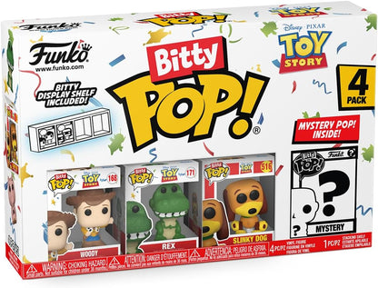 Funko Bitty Pop!: Toy Story Mini Collectible Toys - Woody, Rex, Slinky Dog & Mystery Chase Figure (Styles May Vary) 4-Pack