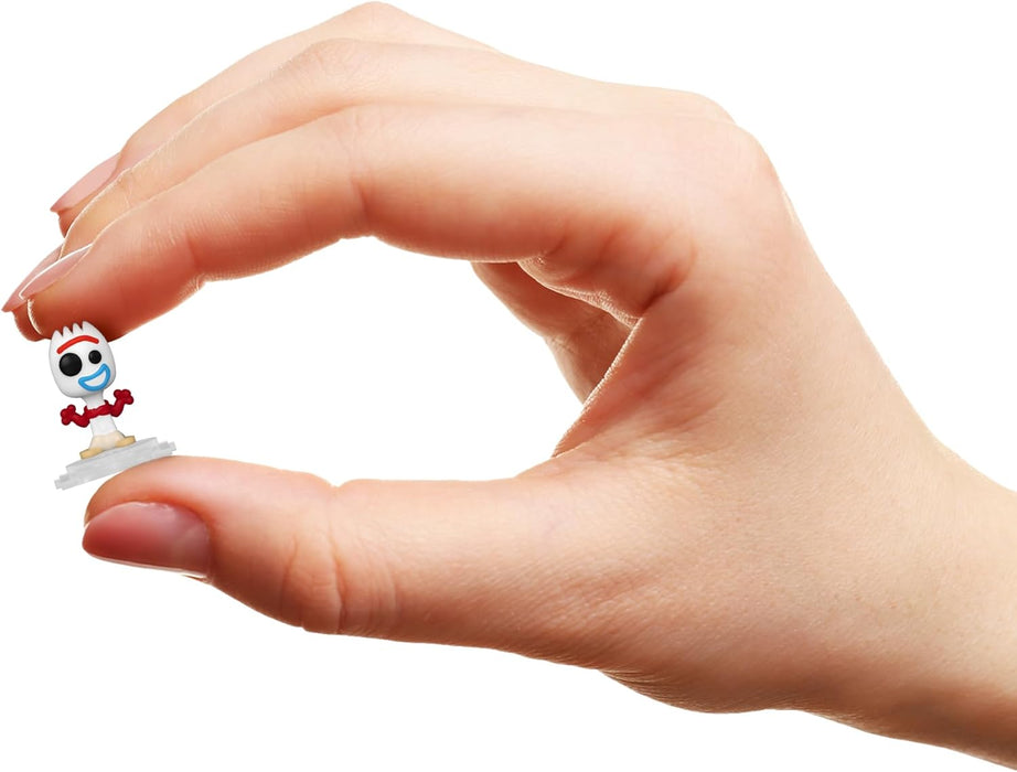 Funko Bitty Pop! Toy Story - Forky 4PK - Forky, Woody, Gabby Gabby and A Surprise Mystery Mini Figure - 0.9 Inch (2.2 Cm) Collectable - Stackable Display Shelf Included - Gift Idea - Cake Topper