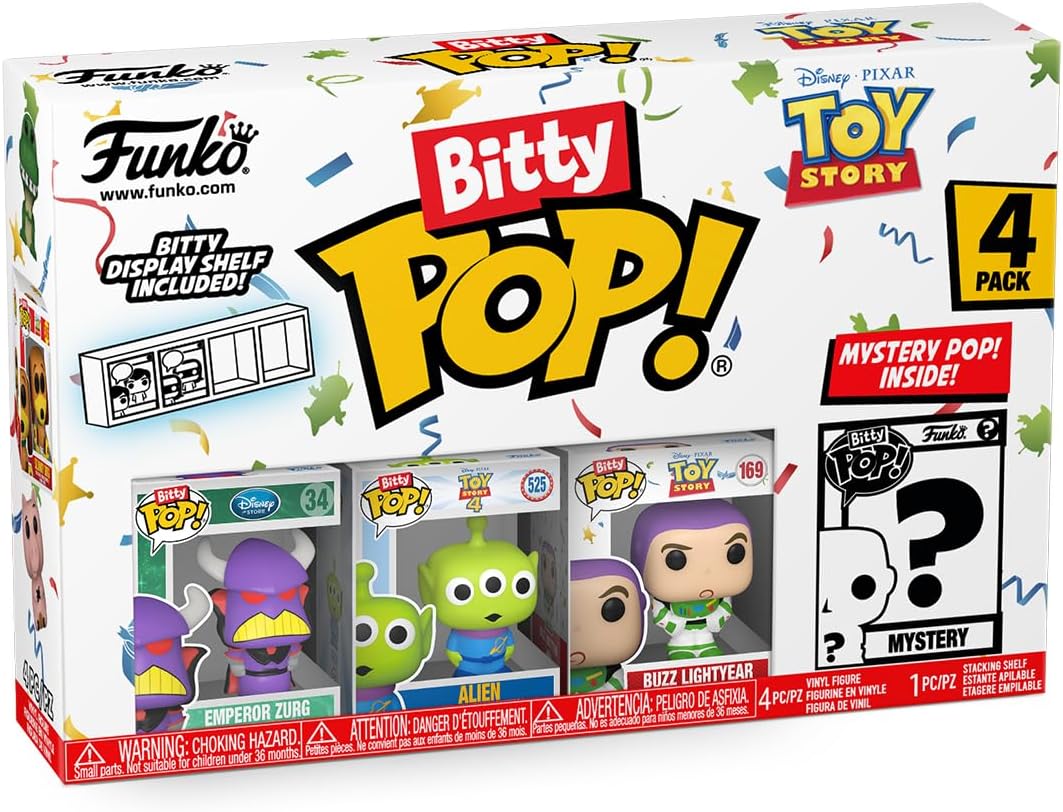 Funko Bitty Pop!: Toy Story Mini Collectible Toys - Zurg, Alien, Buzz Lightyear & Mystery Chase Figure (Styles May Vary) 4-Pack