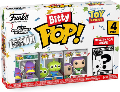 Funko Bitty Pop!: Toy Story Mini Collectible Toys - Zurg, Alien, Buzz Lightyear & Mystery Chase Figure (Styles May Vary) 4-Pack