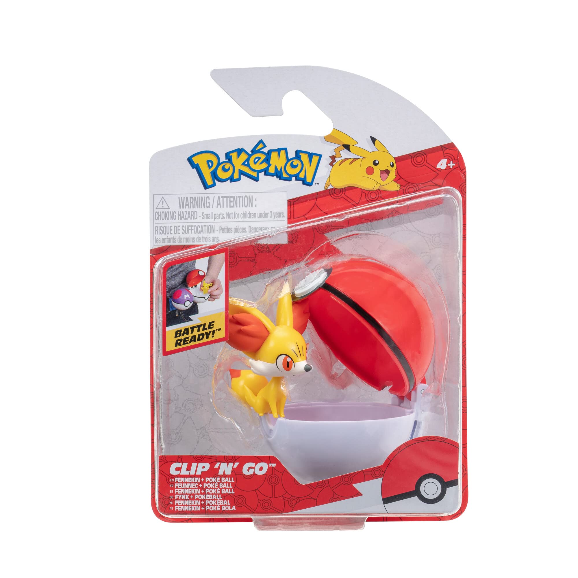 Pokémon PKW3132 Clip ‘N’ Go Fennekin Includes 2-Inch Battle Figure and Poke Ball Accessory, Black Fennekin and Poke Ball