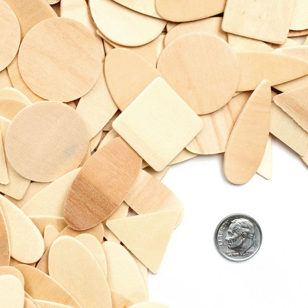 Colorations Wood Mosaic Craft Squares, 1000 Pieces, 1/2 inch, Natural Wood, Geometric, Arts & Crafts, Decorations, Multi-Colored, DIY Crafts, for Kids, STEM