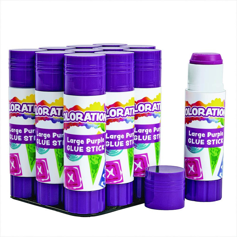 Colorations Large ColorationsÃ‚® Washable Glue Sticks in a Tray.88 oz. Each - Set of 12 (Item # LGTRAY