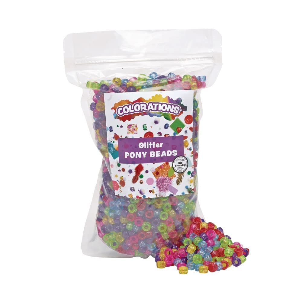 Colorations PONY3 Glitter Pony Beads - 1 lb.