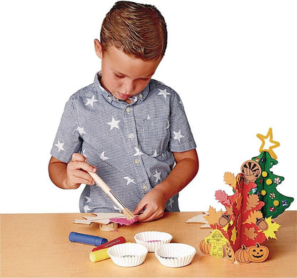 Albero di legno, colorazioni, set di 12, facile montaggio, arti e mestieri, progetti festivi, artigianato stagionale, natura, per bambini, decorazione, fai da te, fai da te, fai da te, personalizzare