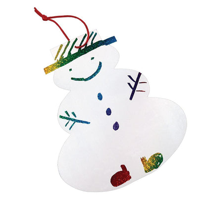 Colorations Scratch Art Sneeuwman Ornamenten met Rode Strings, Set van 20, Stylus niet inbegrepen, 7" x 6", Kerstmis, Vakantie, Winter, Decoraties, voor Kinderen, Kunst & Ambachten, Groepsproject