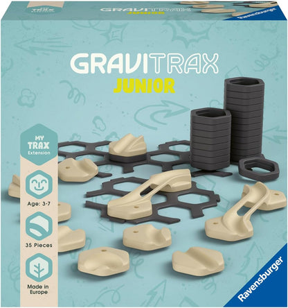 Ravensburger GraviTrax Junior Extension Trax - Erweiterbare Kugelbahn für Kinder, Murmelbahn überwiegend aus nachwachsenden Rohstoffen mit Lern- und Konstruktionsspielzeug ab 3 Jahren