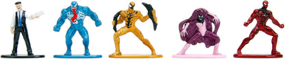 Jada Toys Marvel Spider-Man Figures (Pack of 18) - Multi Set Nano Collectible Metal Figures Including Spider-Man, Spider-Woman & Venom, for Fans and Collectors from 3 Years, Each 4 cm