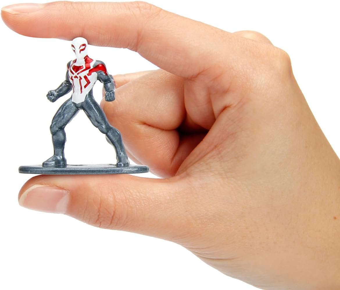 Jada Toys Marvel Spider-Man Figures (Pack of 18) - Multi Set Nano Collectible Metal Figures Including Spider-Man, Spider-Woman & Venom, for Fans and Collectors from 3 Years, Each 4 cm