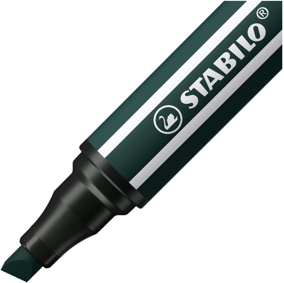 Stabilo Pen 68 Max Felt Tip Pen with a Thick Chisel Point Earth Green