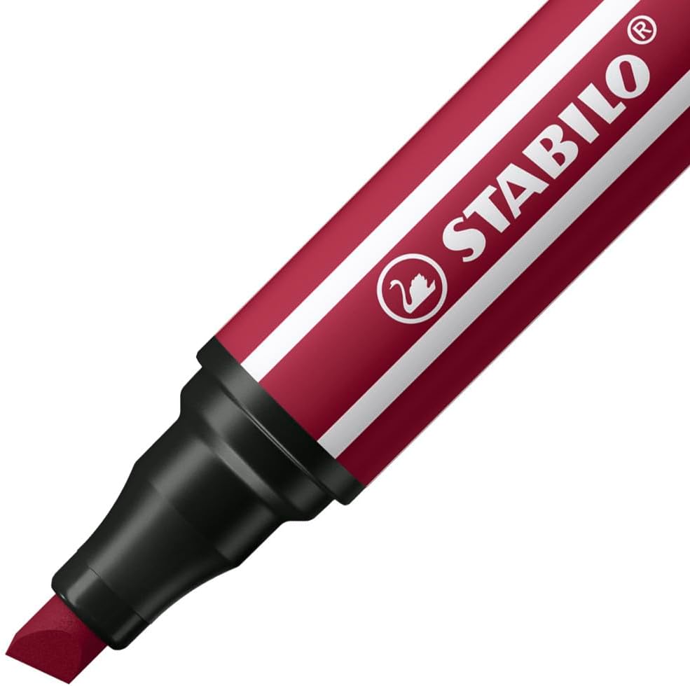 Premium Viltstift Met Dikke Beitelpunt - STABILO Pen 68 MAX - ARTY - Metalen Etui Met 20 Stuks - Met 20 Verschillende Kleuren