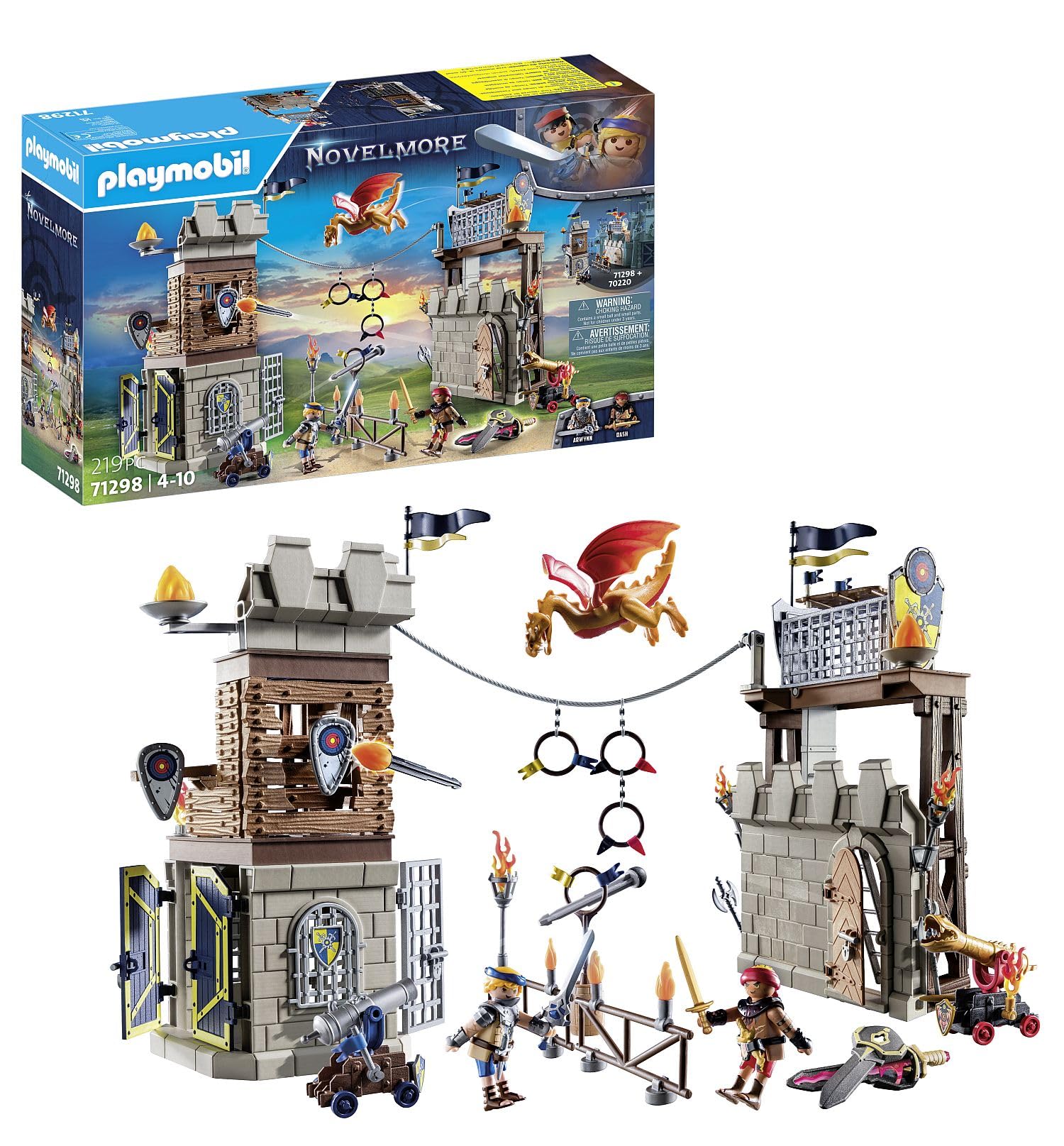 Playmobil 71298 Novelmore - Novelmore vs. Burnham Raiders - Tournament Arena, battle between two realms, medieval castle, knights toy, fun imaginative role-play, playset suitable for children ages 4+
