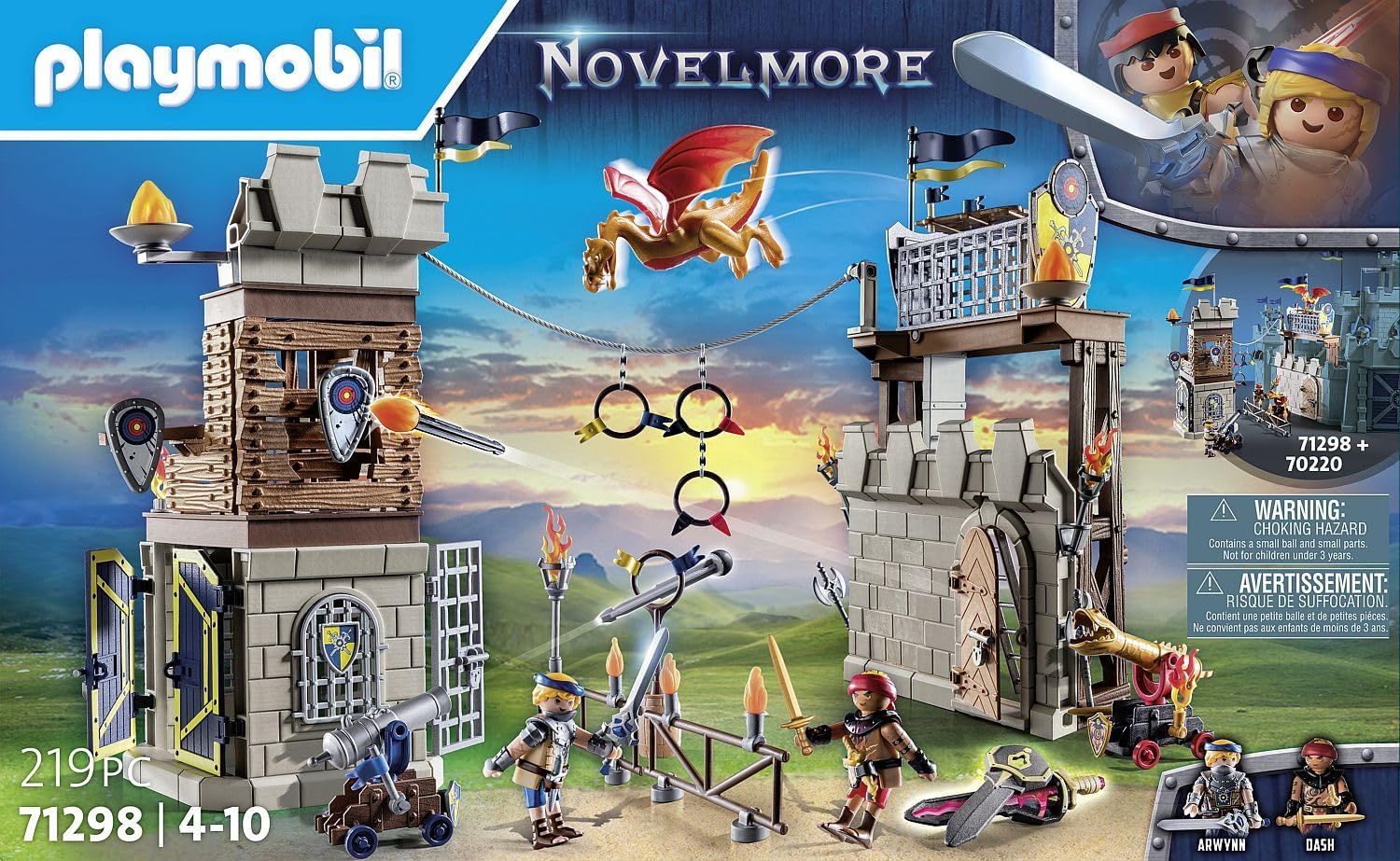 Playmobil 71298 Novelmore - Novelmore vs. Burnham Raiders - Tournament Arena, battle between two realms, medieval castle, knights toy, fun imaginative role-play, playset suitable for children ages 4+