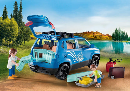 Playmobil 71423 Family Fun Caravan with Car, versatile camping fun in the nature with extensive equipment, outdoor toy and fun imaginative role-play, playsets suitable for children ages 4+