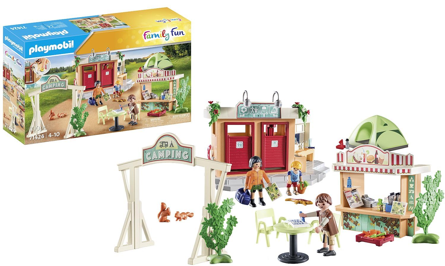 PLAYMOBIL Family Fun 71424 Campingplatz, Camping & Family Fun 71425 Zelten, Camping, aufregendes Naturabenteuer am Zeltplatz