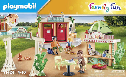 PLAYMOBIL Family Fun 71424 Campingplatz, Camping & Family Fun 71425 Zelten, Camping, aufregendes Naturabenteuer am Zeltplatz
