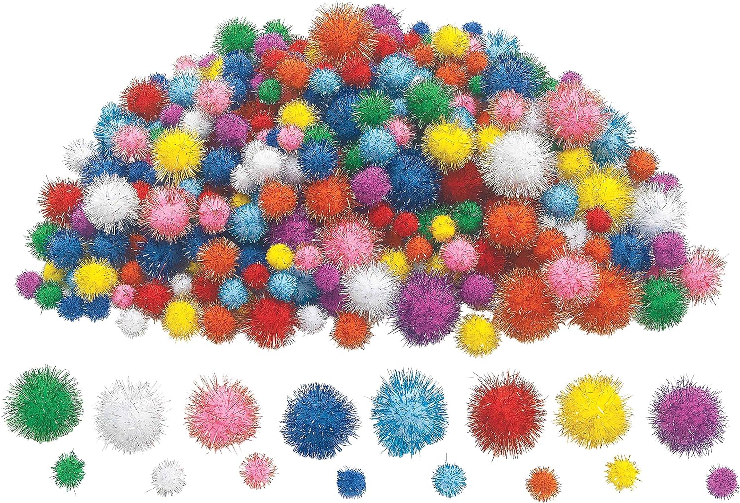 Colorations - Glitter Pompomps, 300pcs.