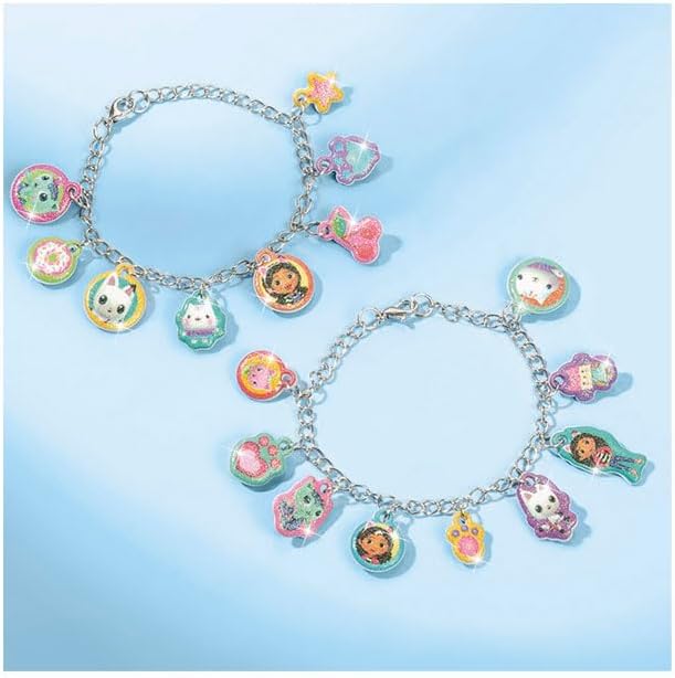 Totum Gabby's poppenhuis knutselset 2-in-1 glitter bedelarmbanden en blaaspennen set, roze