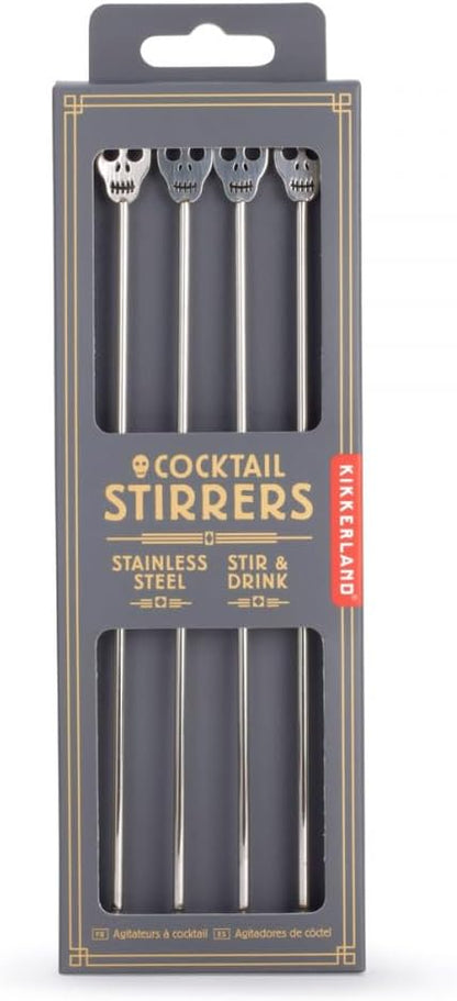 Kikkerland - Set of 4 Skull Cocktail Mixers