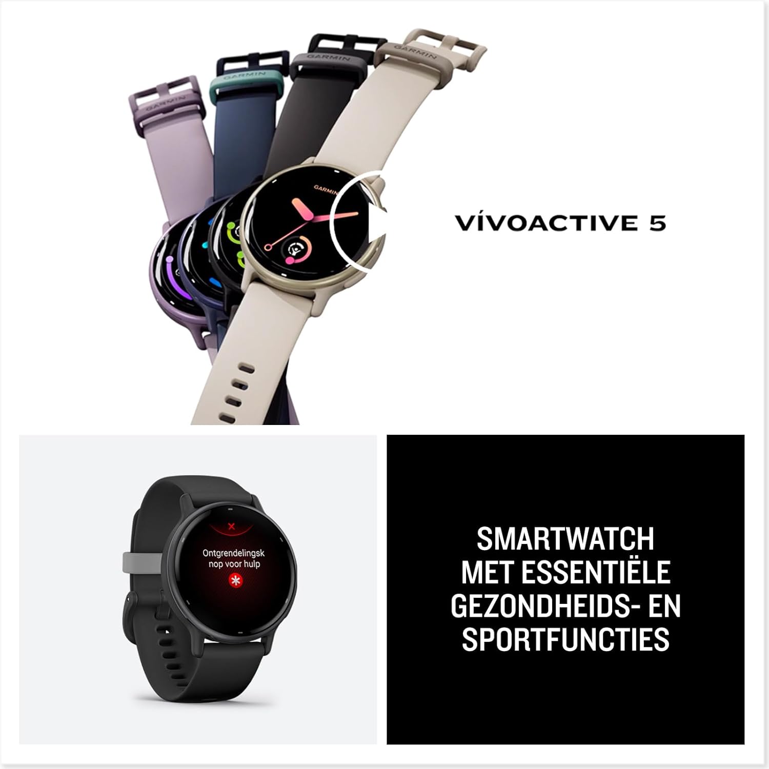 Garmin Vivoactive 5 AMOLED GPS Smartwatch with All-day Health Monitoring and Music, Metallic Navy Aluminium Bezel with Navy Case and Silicone Band