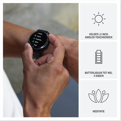 Garmin Vivoactive 5 AMOLED GPS Smartwatch with All-day Health Monitoring and Music, Metallic Navy Aluminium Bezel with Navy Case and Silicone Band